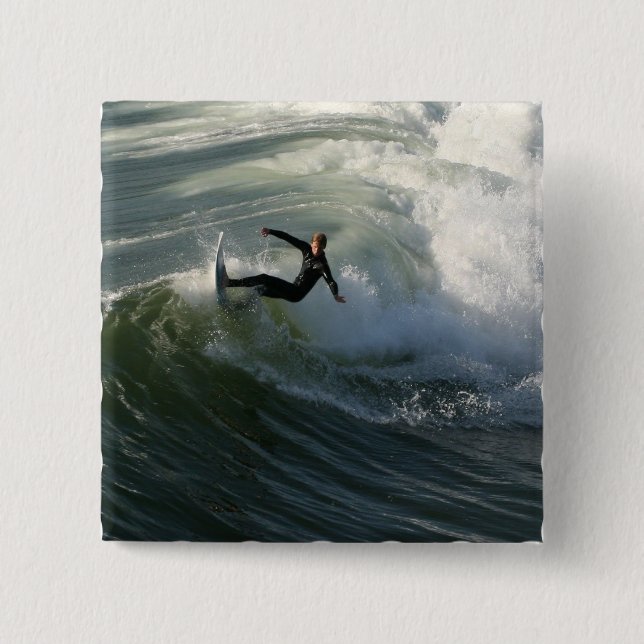 Badge Carré 5 Cm Surfer dans un Pin de Wetsuit (Devant)