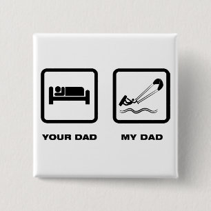 Badge Carré 5 Cm Surfer de cerf-volant