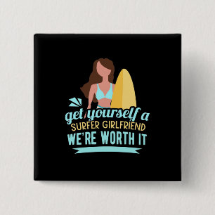 Badge Carré 5 Cm Surfer Girami