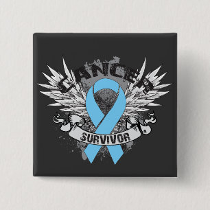 Badge Carré 5 Cm Survivant de cancer de la prostate de ruban à