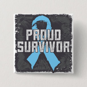 Badge Carré 5 Cm Survivant fier de cancer de la prostate