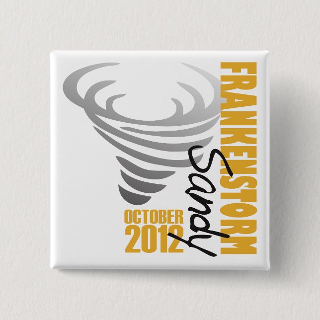 Badge Carré 5 Cm Survivante 2012 de Sandy d'ouragan (Devant)