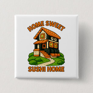 Badge Carré 5 Cm Sushi Maison Whimsical Foodie Cottage