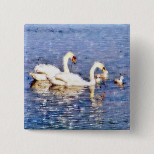 BADGE CARRÉ 5 CM SWANS