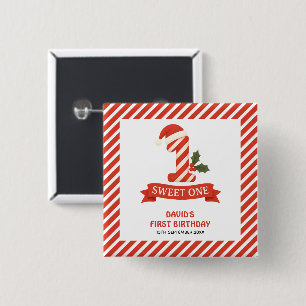 Badge Carré 5 Cm Sweet One Christmas Premier anniversaire