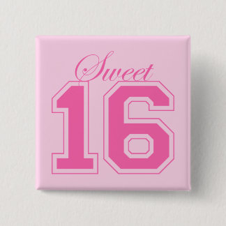 Badge Carré 5 Cm Sweet sixteen (manuscrit)