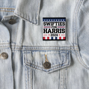 Badge Carré 5 Cm Swifties pour le vote de soutien à Kamala Harris 2