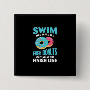 Badge Carré 5 Cm Swimming Lover
