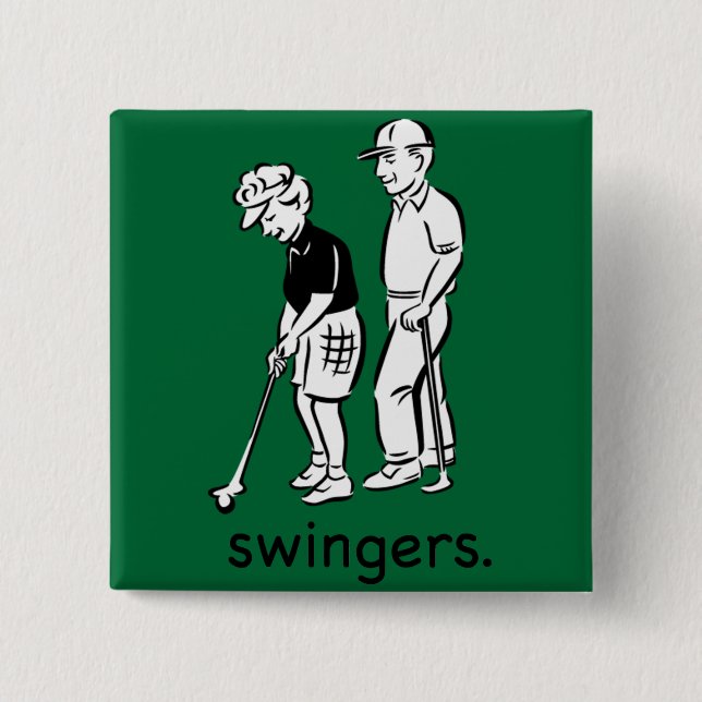 Badge Carré 5 Cm Swingers. (Devant)