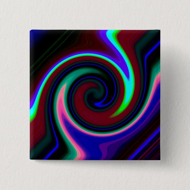 Badge Carré 5 Cm Swirl Retro Neon (Devant)