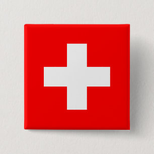 Badge Carré 5 Cm Swiss Flag (Switzerland)