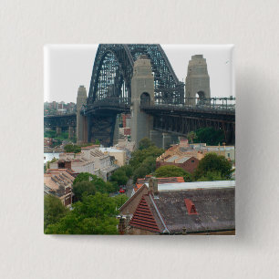 Badge Carré 5 Cm Sydney, Australie. Harbour Bridge.