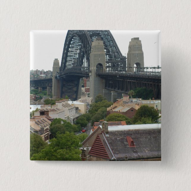 Badge Carré 5 Cm Sydney, Australie. Harbour Bridge. (Devant)