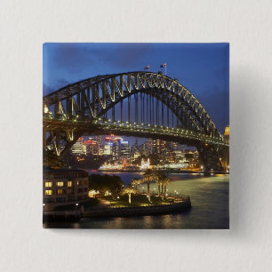 Badge Carré 5 Cm Sydney Harbour Bridge et Park Hyatt Sydney Hotel