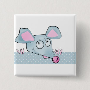 Badge Carré 5 Cm Symbole adorab du nouvel an 2020 de souris de rat