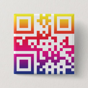 Badge Carré 5 Cm Symbole de ☮ de paix — Code QR