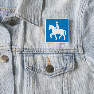 Badge Carré 5 Cm Symbole de la route équestre Horse équitation