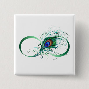 Badge Carré 5 Cm Symbole de l'Infinity