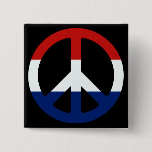 Badge Carré 5 Cm Symbole de paix patriotique