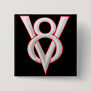 Badge Carré 5 Cm Symbole de V8