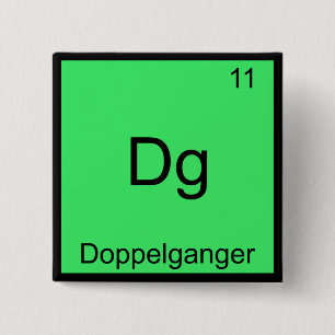 Badge Carré 5 Cm Symbole Dg - Doppelganger Funny Chemistry