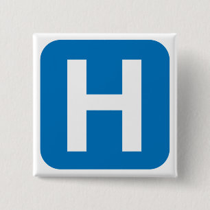 Badge Carré 5 Cm symbole d'hôpital