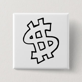Badge Carré 5 Cm Symbole dollar
