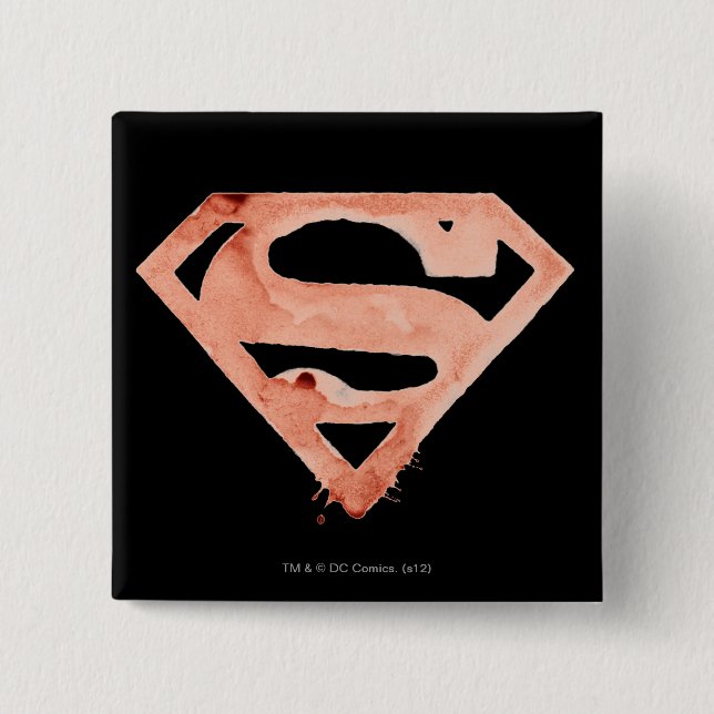 Badge Carré 5 Cm Symbole du café S - Rouge (Devant)