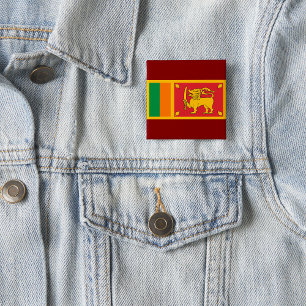 Badge Carré 5 Cm Symbole du lion du drapeau national du Sri Lanka