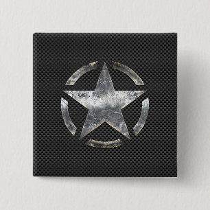 Badge Carré 5 Cm Symbole étoile sur une décoration de style carbone