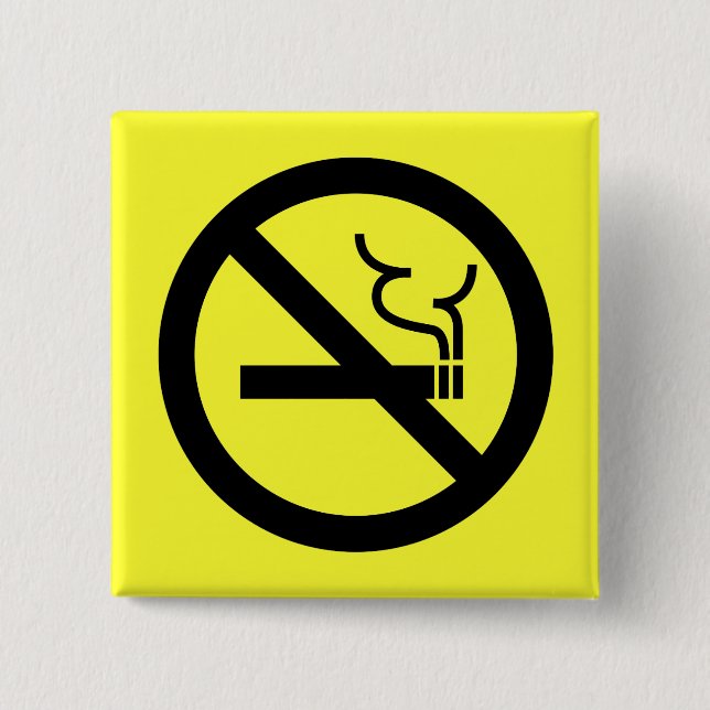 Badge Carré 5 Cm Symbole non-fumeurs (Devant)