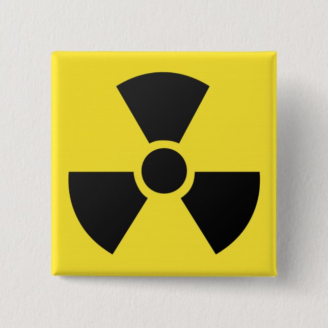 Badge Carré 5 Cm Symbole radioactif (Devant)
