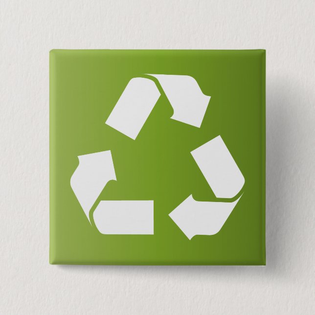 BADGE CARRÉ 5 CM SYMBOLE RECYCLE (Devant)