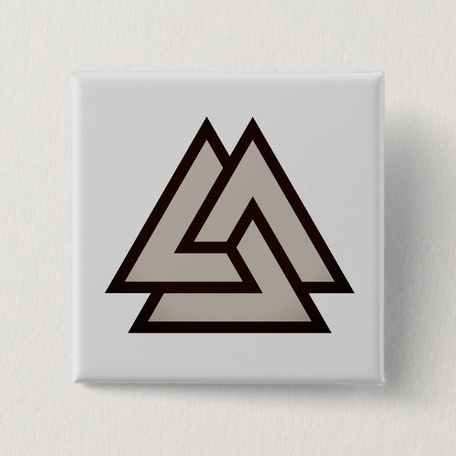 Badge Carré 5 Cm Symbole Valknut (Devant)