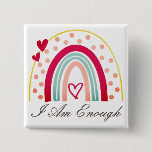 Badge Carré 5 Cm Sympa Inspirant Je Suis Assez Affirmation