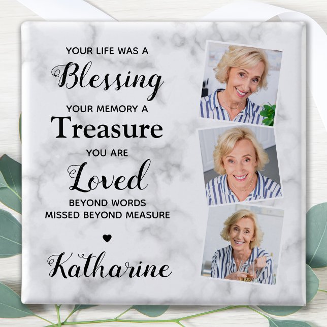 Badge Carré 5 Cm Sympathie commémorative en mémoire d'amour 3 funér (Créateur téléchargé)