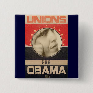 Badge Carré 5 Cm Syndicats pour la grunge 2012 d'Obama