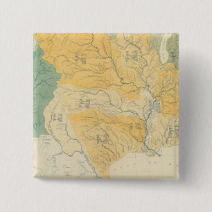 Badge Carré 5 Cm Systèmes fluviaux aux États-Unis