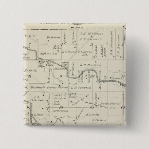 Badge Carré 5 Cm T18S R25E Carte de la section du comté de Tulare