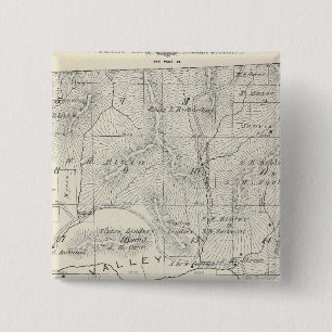 Badge Carré 5 Cm T19S R28E Carte de la section du comté de Tulare