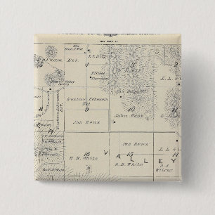 Badge Carré 5 Cm T21S R28E Carte de la section du comté de Tulare