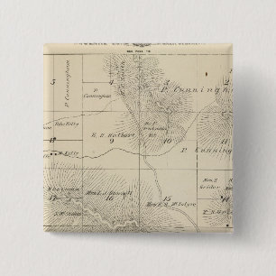 Badge Carré 5 Cm T23S R28E Carte de la section du comté de Tulare