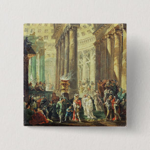 Badge Carré 5 Cm T28517 Capriccio d'un temple romain avec Alexandre