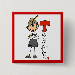 Badge Carré 5 Cm T est pour Enseignant