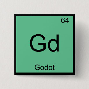 Badge Carré 5 Cm T-Shirt Gd - Symbole d'élément de chimie drôle God