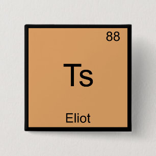 Badge Carré 5 Cm T-Shirt Ts - Eliot Symbole d'élément de chimie drô