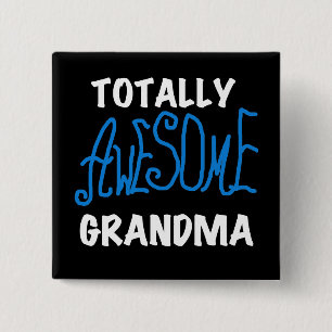 Badge Carré 5 Cm T-shirts bleus et cadeaux de grand-maman