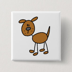 Badge Carré 5 Cm T-shirts Brown et cadeaux de chiot