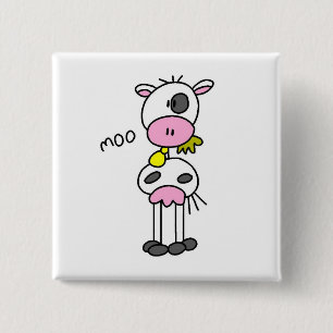 Badge Carré 5 Cm T-shirts et cadeaux à motif de vache en bâtonnets