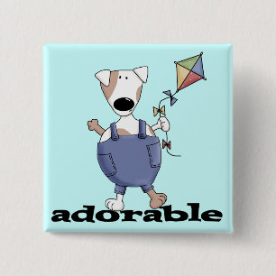 Badge Carré 5 Cm T-shirts et cadeaux adorables de chien